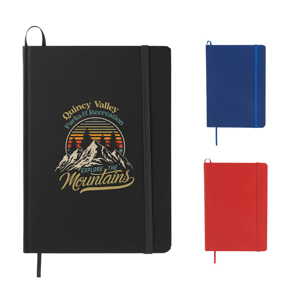 FSC® Mix 5" x 7" Snap Elastic Closure Notebook - Etchified - Etchified - SM-3443BK