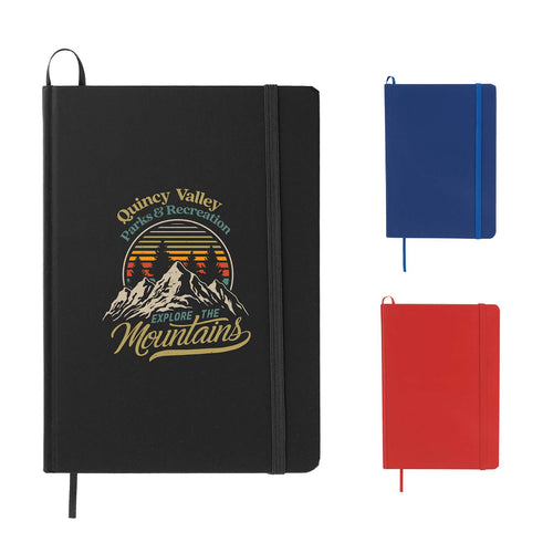 FSC® Mix 5" x 7" Snap Elastic Closure Notebook - Etchified - Etchified - SM-3443BK