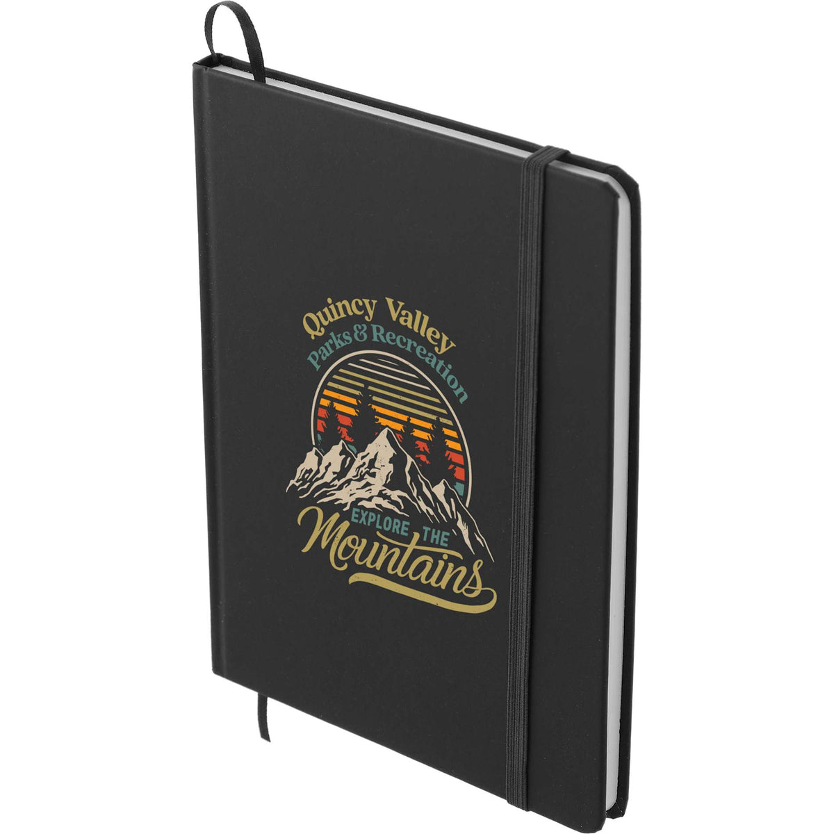 FSC® Mix 5" x 7" Snap Elastic Closure Notebook - Etchified - Etchified - SM-3443BK