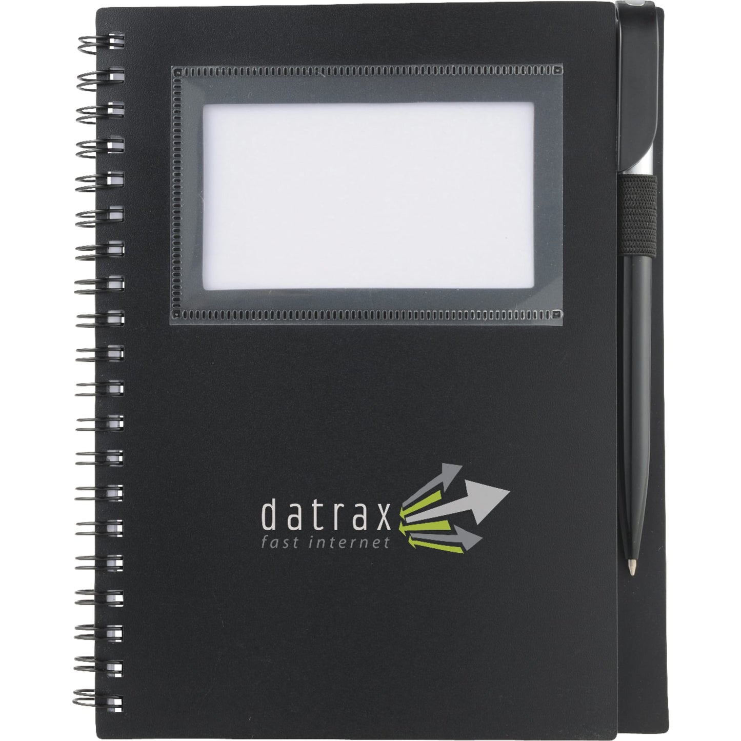 FSC® Mix 5.5" x 7" Star Spiral Notebook with Pen - Etchified - Etchified - SM-3457BK
