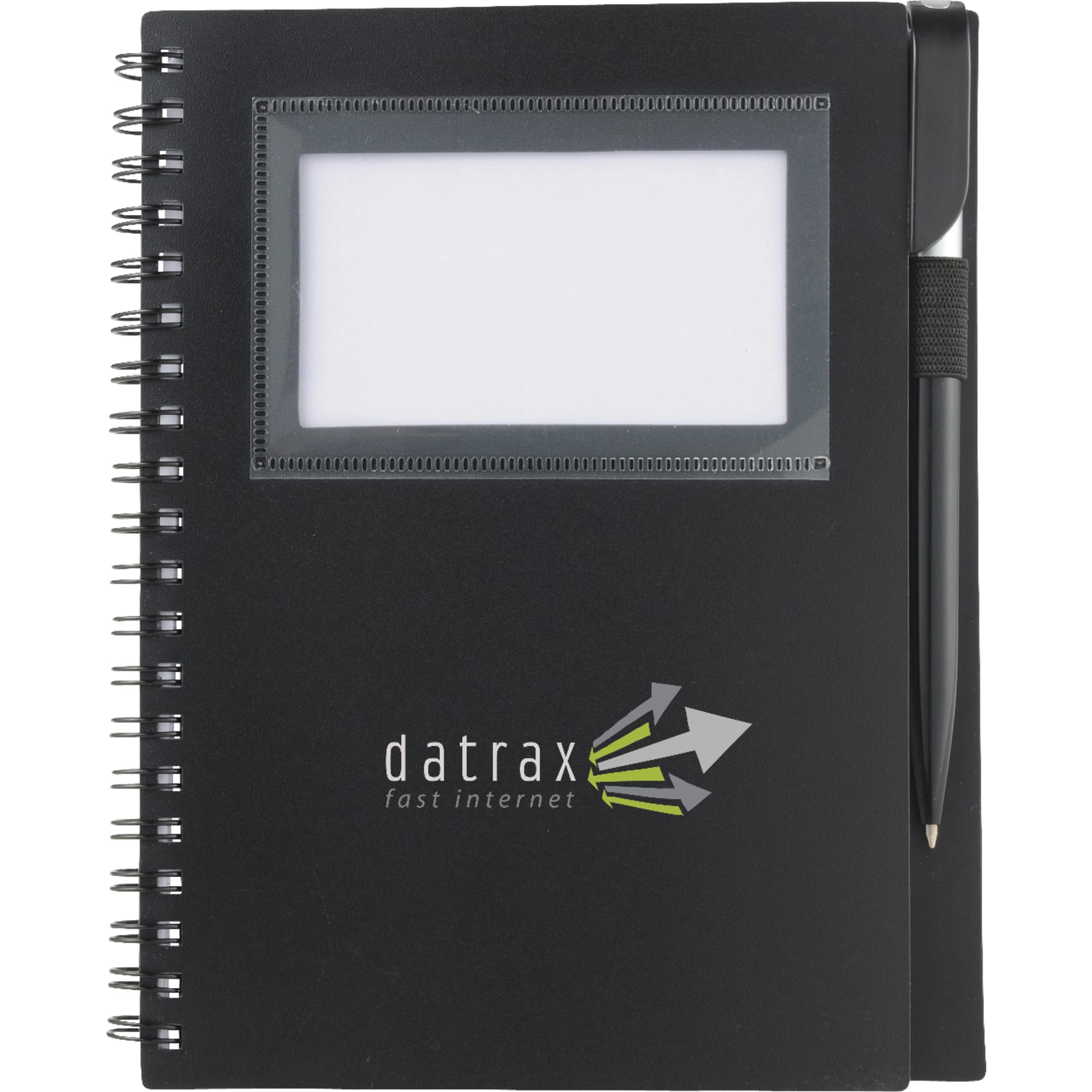FSC® Mix 5.5" x 7" Star Spiral Notebook with Pen - Etchified - Etchified - SM-3457BK