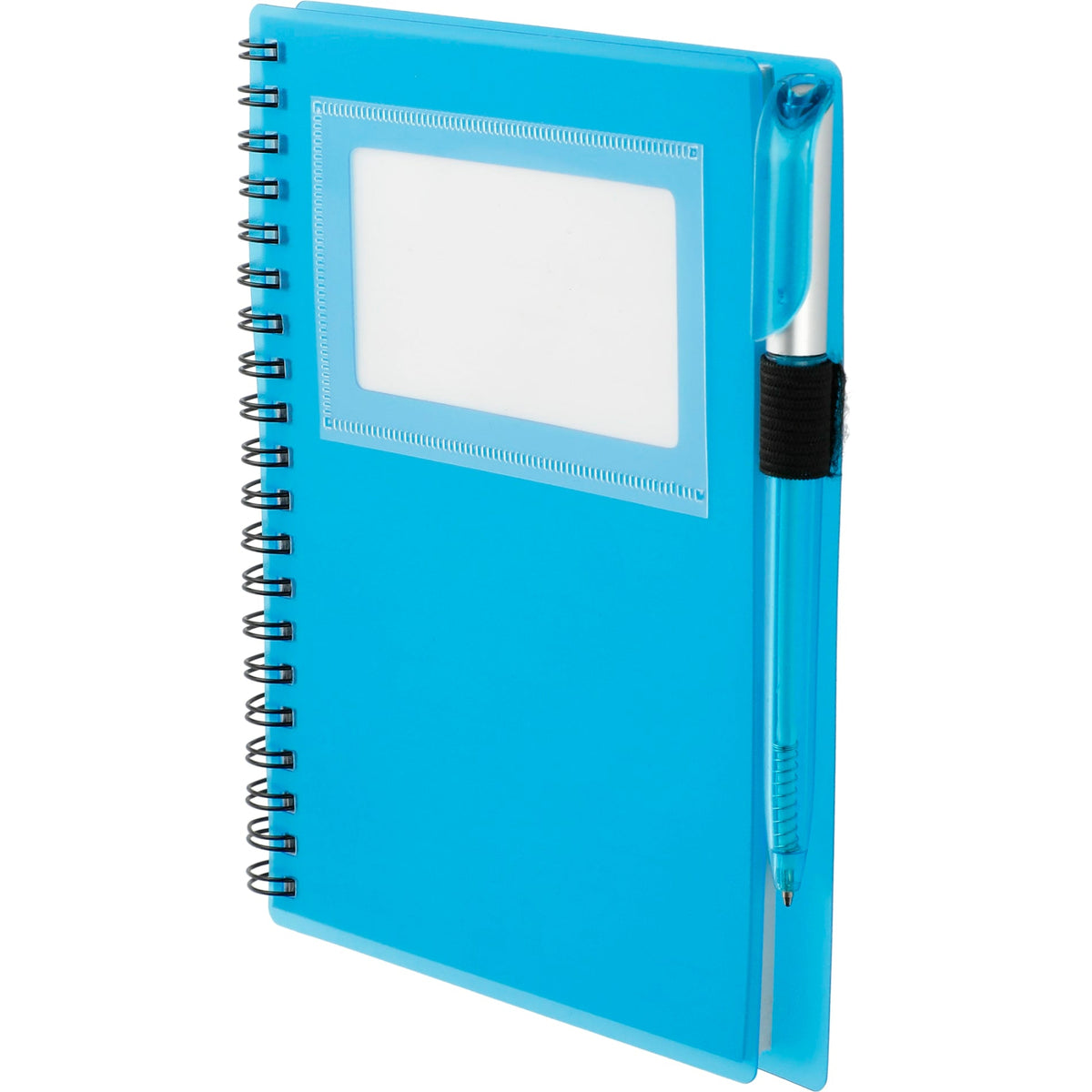 FSC® Mix 5.5" x 7" Star Spiral Notebook with Pen - Etchified - Etchified - SM-3457WH