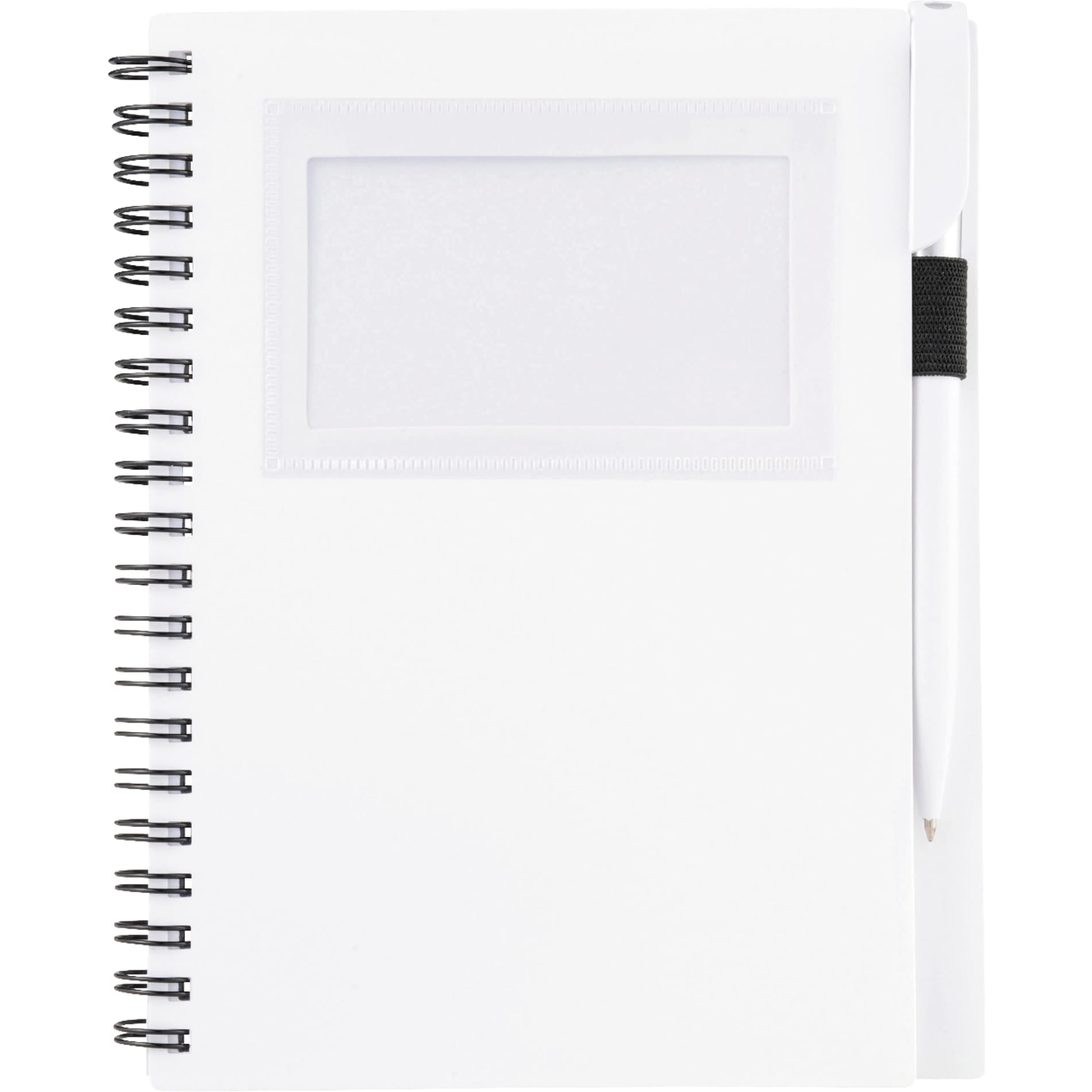 FSC® Mix 5.5" x 7" Star Spiral Notebook with Pen - Etchified - Etchified - SM-3457WH