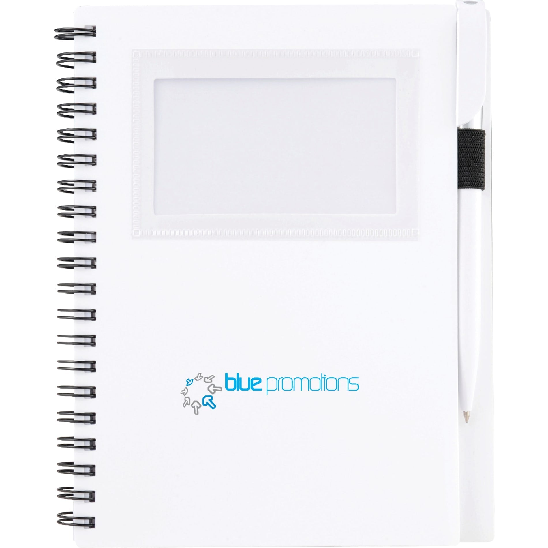 FSC® Mix 5.5" x 7" Star Spiral Notebook with Pen - Etchified - Etchified - SM-3457WH