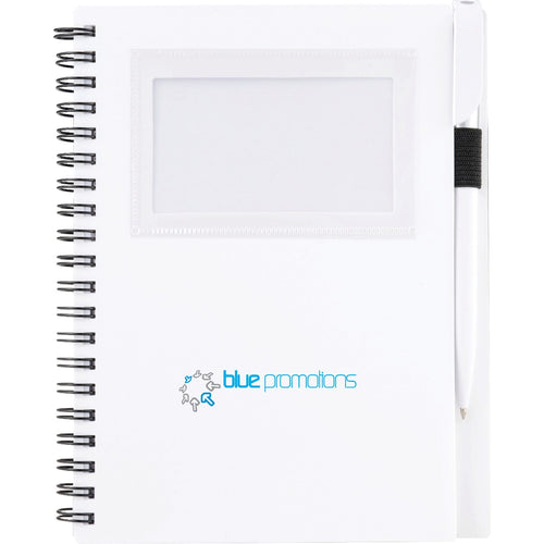 FSC® Mix 5.5" x 7" Star Spiral Notebook with Pen - Etchified - Etchified - SM-3457WH