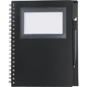 FSC® Mix 5.5" x 7" Star Spiral Notebook with Pen - Etchified - Etchified - SM-3457WH