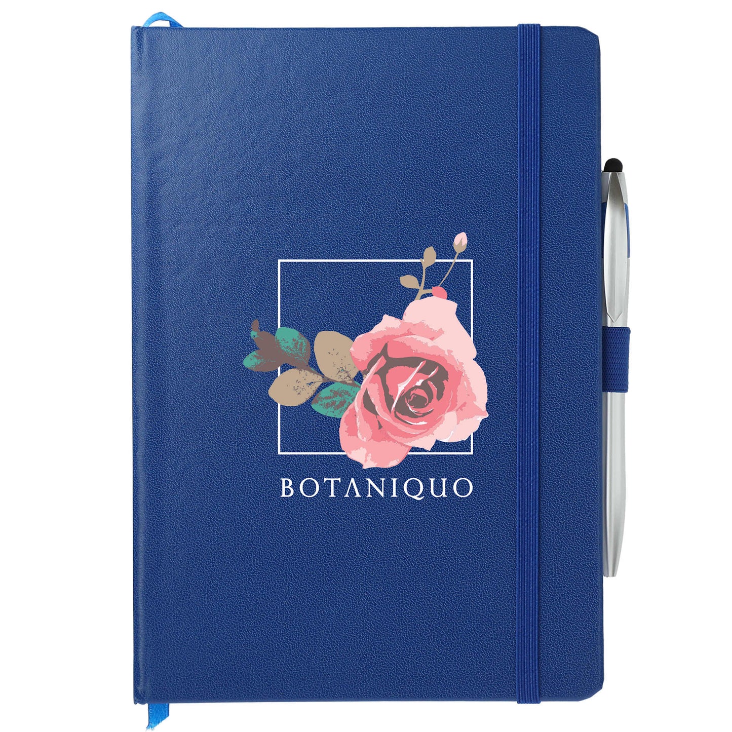 FSC® Mix 6" x 8.5" Crown Journal with Pen - Stylus - Etchified - Etchified - SM-3597BL