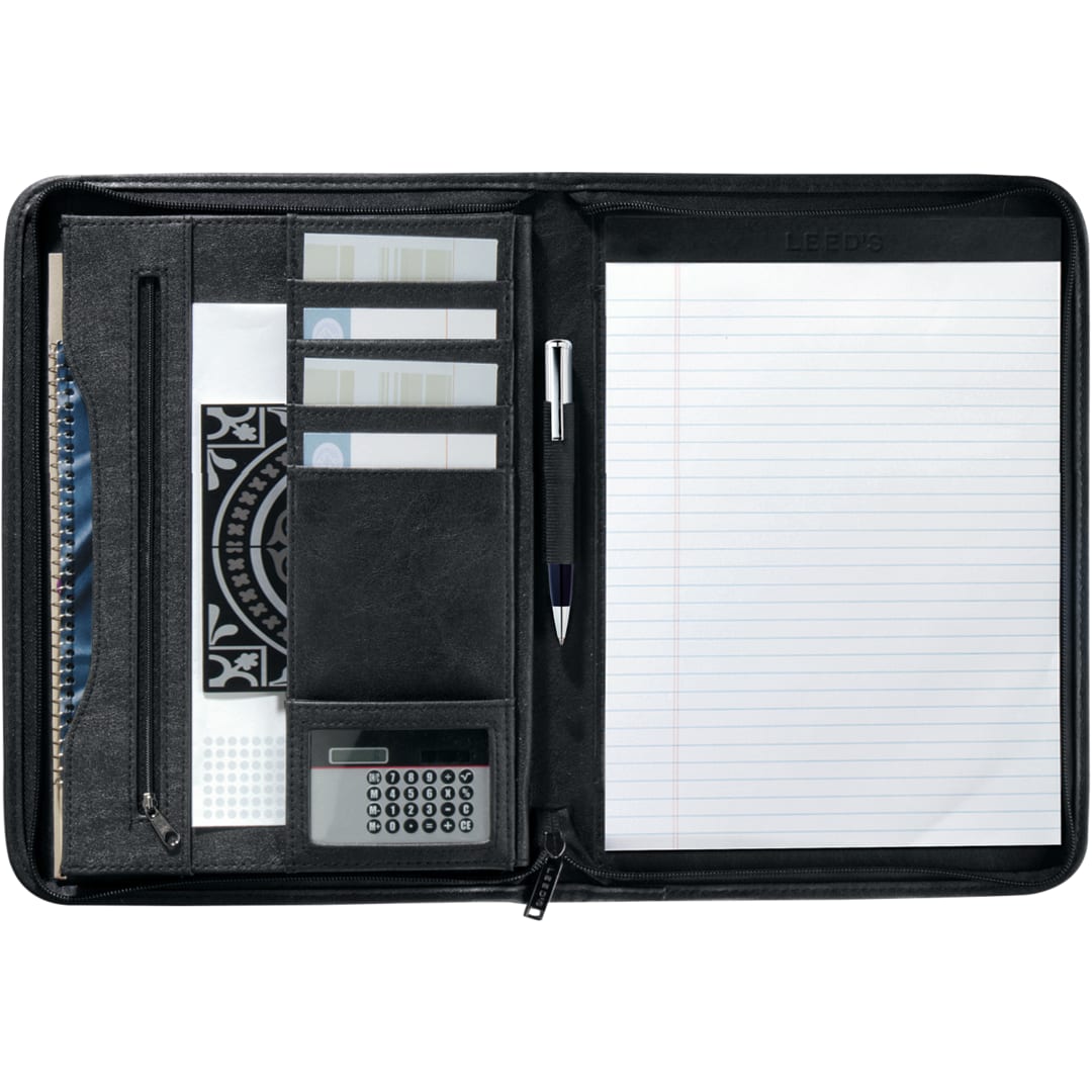 FSC® Mix Executive DuraHyde Zippered Padfolio - Etchified - Etchified - 0600-10BK