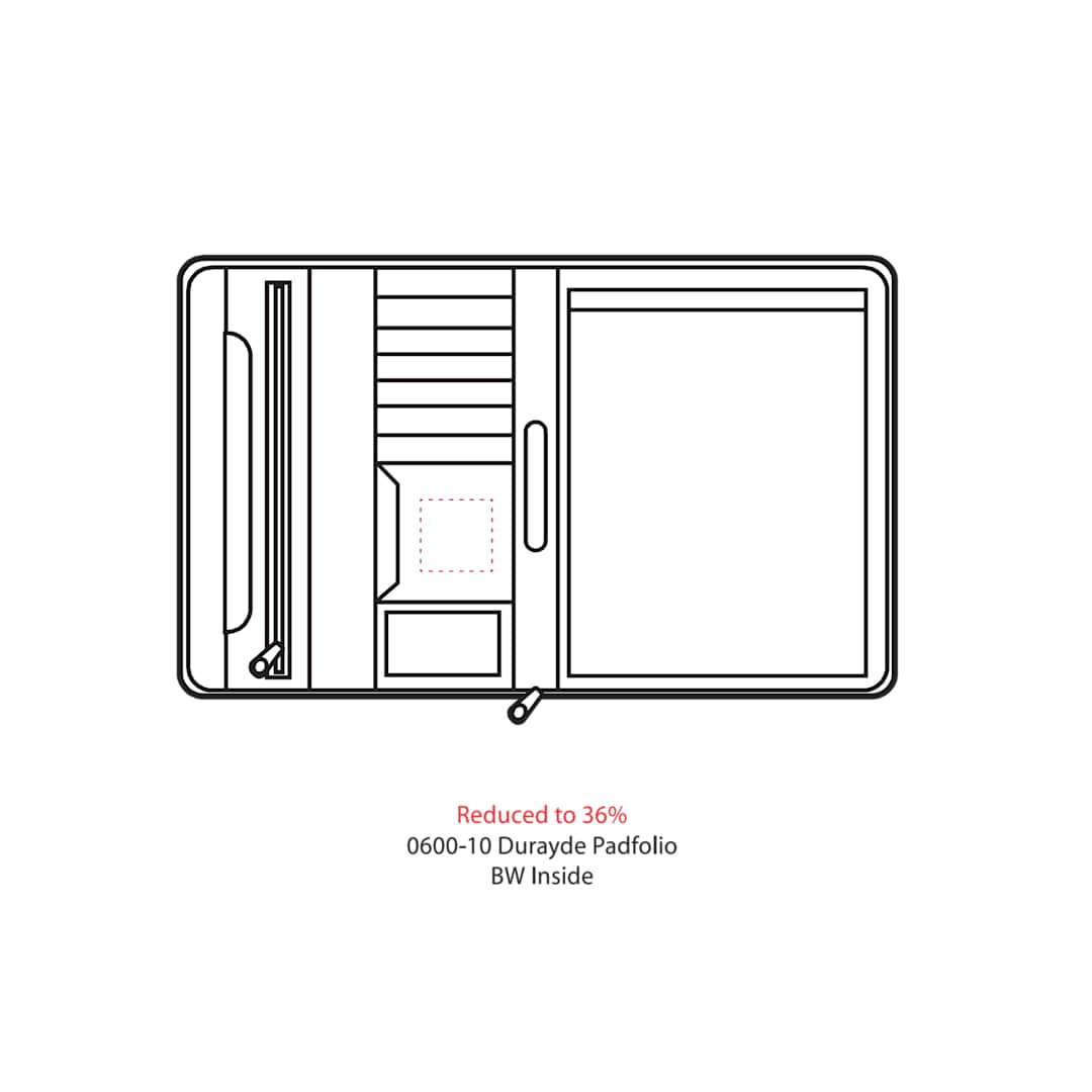 FSC® Mix Executive DuraHyde Zippered Padfolio - Etchified - Etchified - 0600-10BK