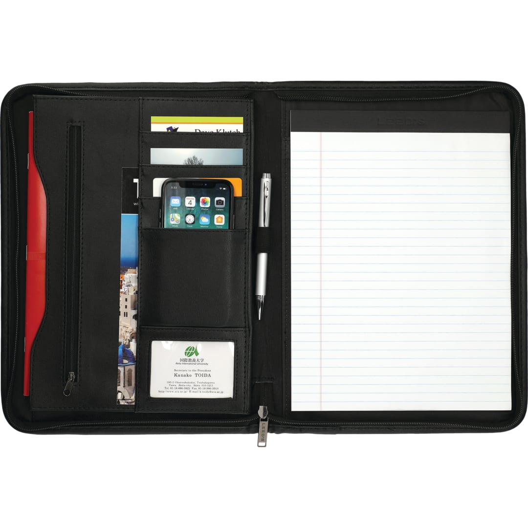 FSC® Mix Executive DuraHyde Zippered Padfolio - Etchified - Etchified - 0600-10BK