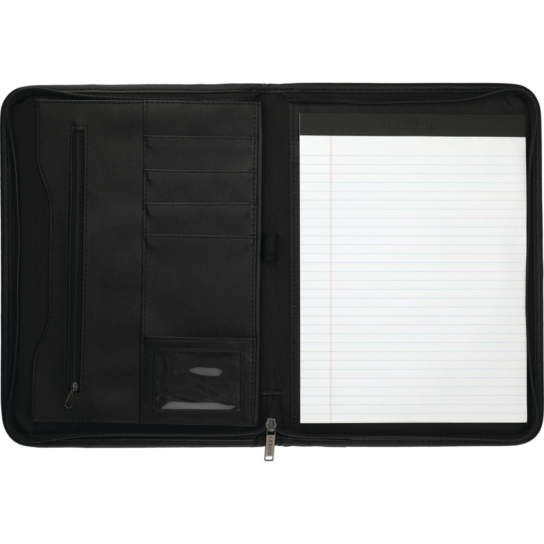 FSC® Mix Executive DuraHyde Zippered Padfolio - Etchified - Etchified - 0600-10BK