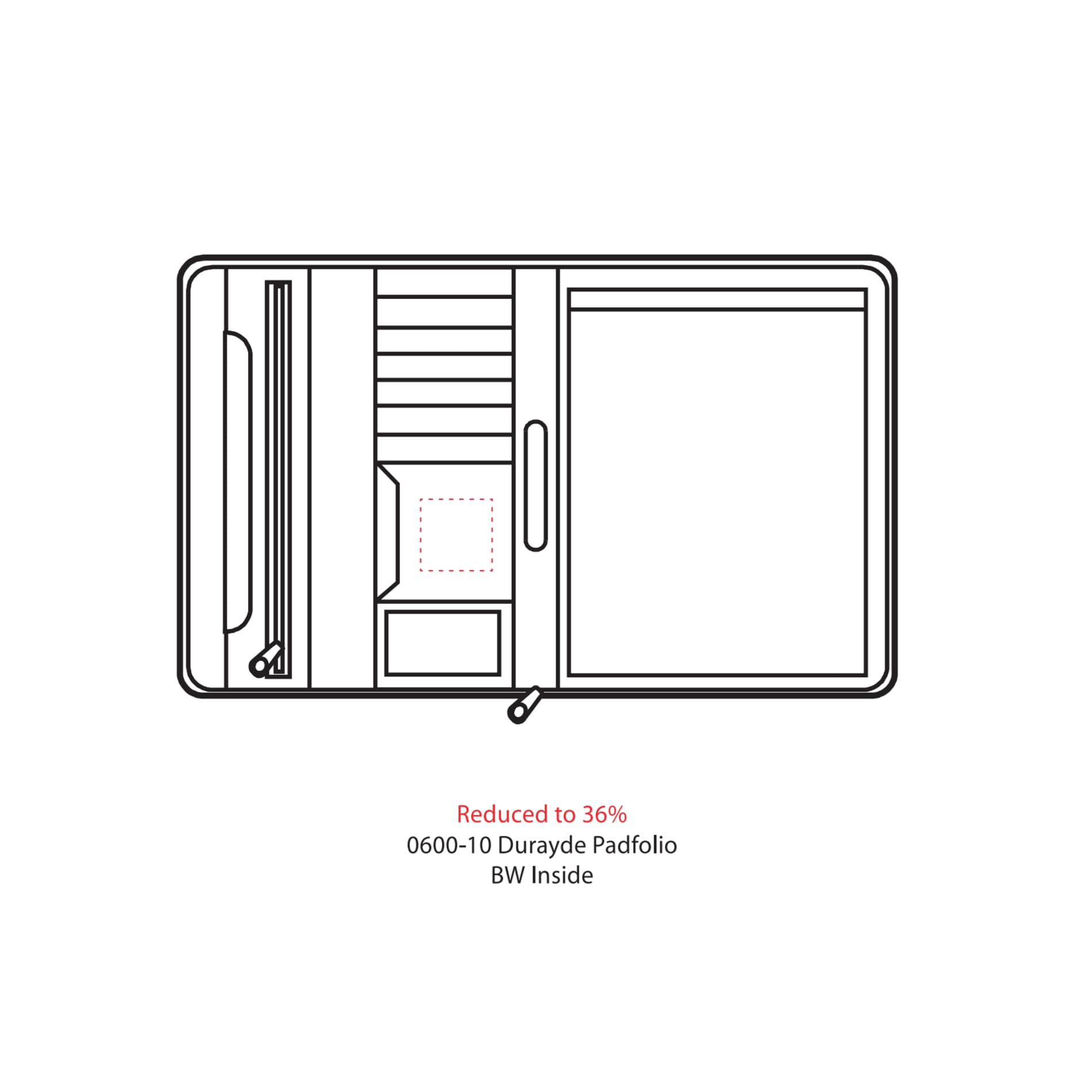 FSC® Mix Executive DuraHyde Zippered Padfolio - Etchified - Etchified - 0600-10BK