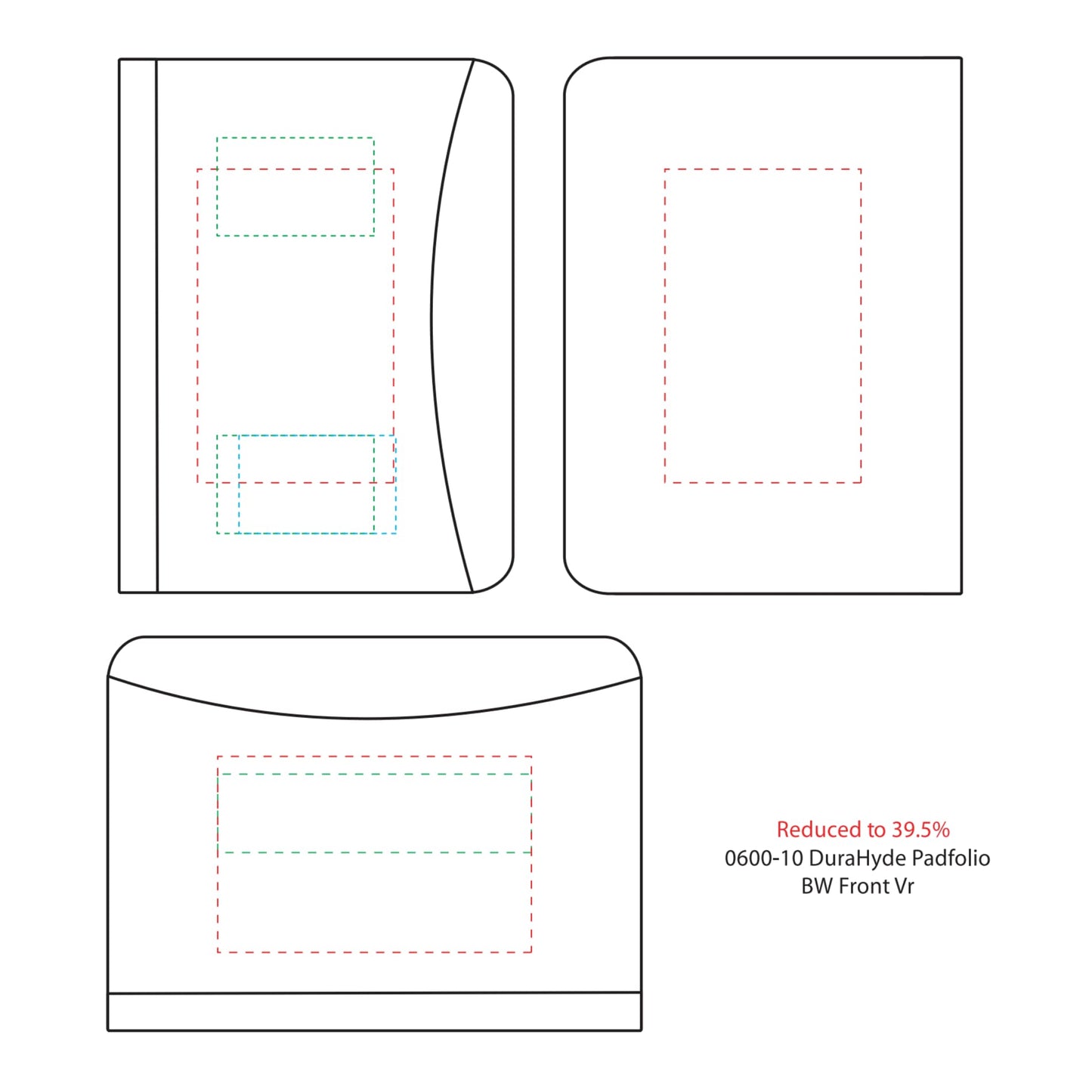 FSC® Mix Executive DuraHyde Zippered Padfolio - Etchified - Etchified - 0600-10BK