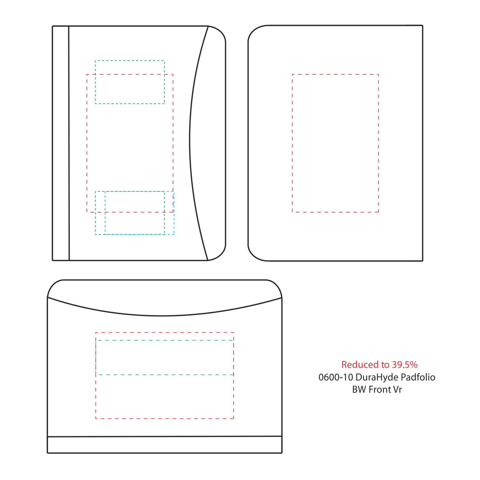 FSC® Mix Executive DuraHyde Zippered Padfolio - Etchified - Etchified - 0600-10BK