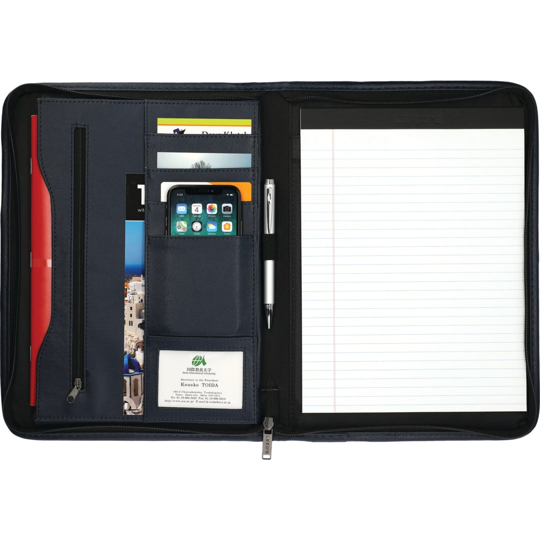FSC® Mix Executive DuraHyde Zippered Padfolio - Etchified - Etchified - 0600-10BL