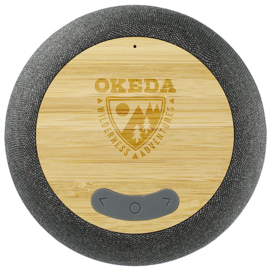 Garm Fabric & Bamboo Speaker with Wireless Chargin - Etchified - Etchified - 7197-65GY