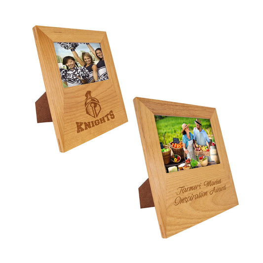 Genuine Red Alder 5" x 7" Picture Frame with 4 7/16" x 9 1/16" Engraving Area - Etchified - GearOne - PTF557
