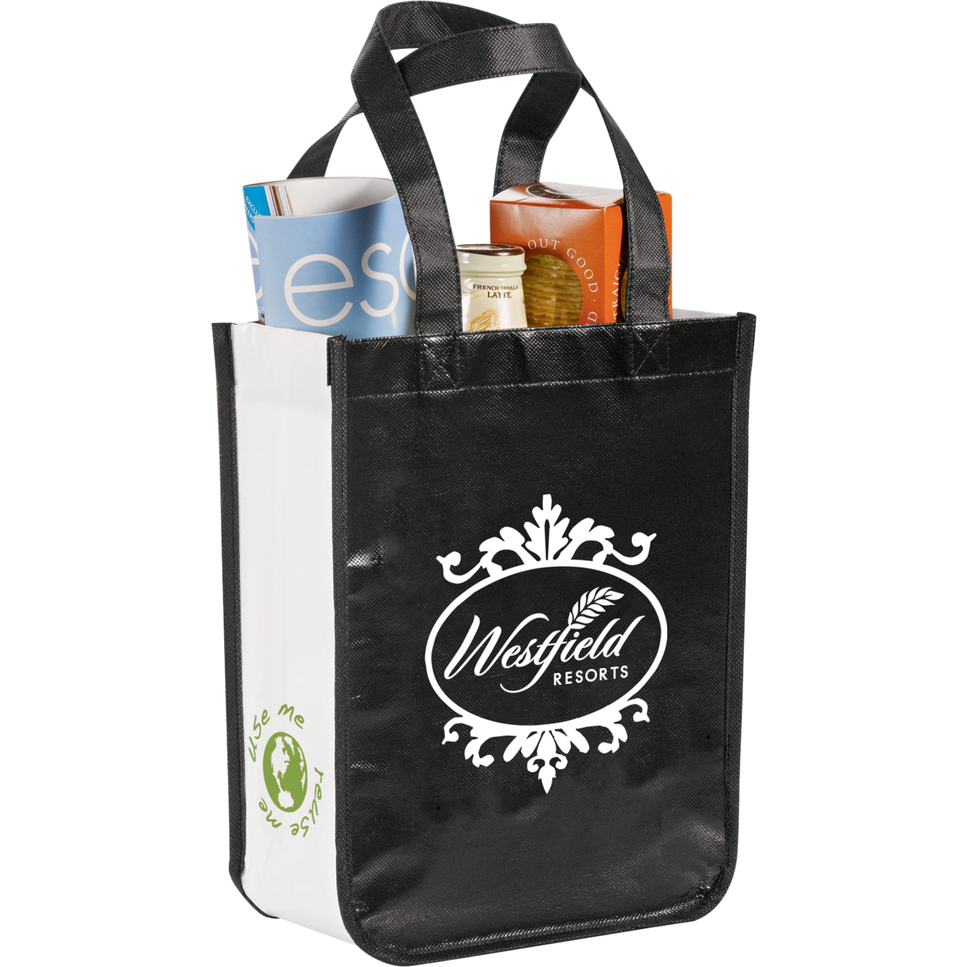 Gloss Laminated Non - Woven Gift Tote - Etchified - Etchified - SM-5994BK