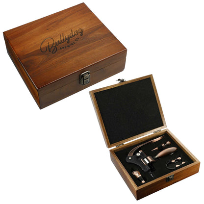 Graze Wood and Metal Wine Set - Etchified - PCNA (Leed's/Bullet/Trimark) - 1022-17WD