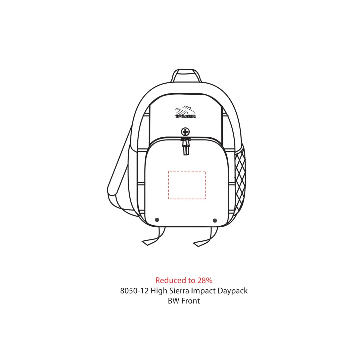 High Sierra Impact Backpack - Etchified - Etchified - 8050-12BK