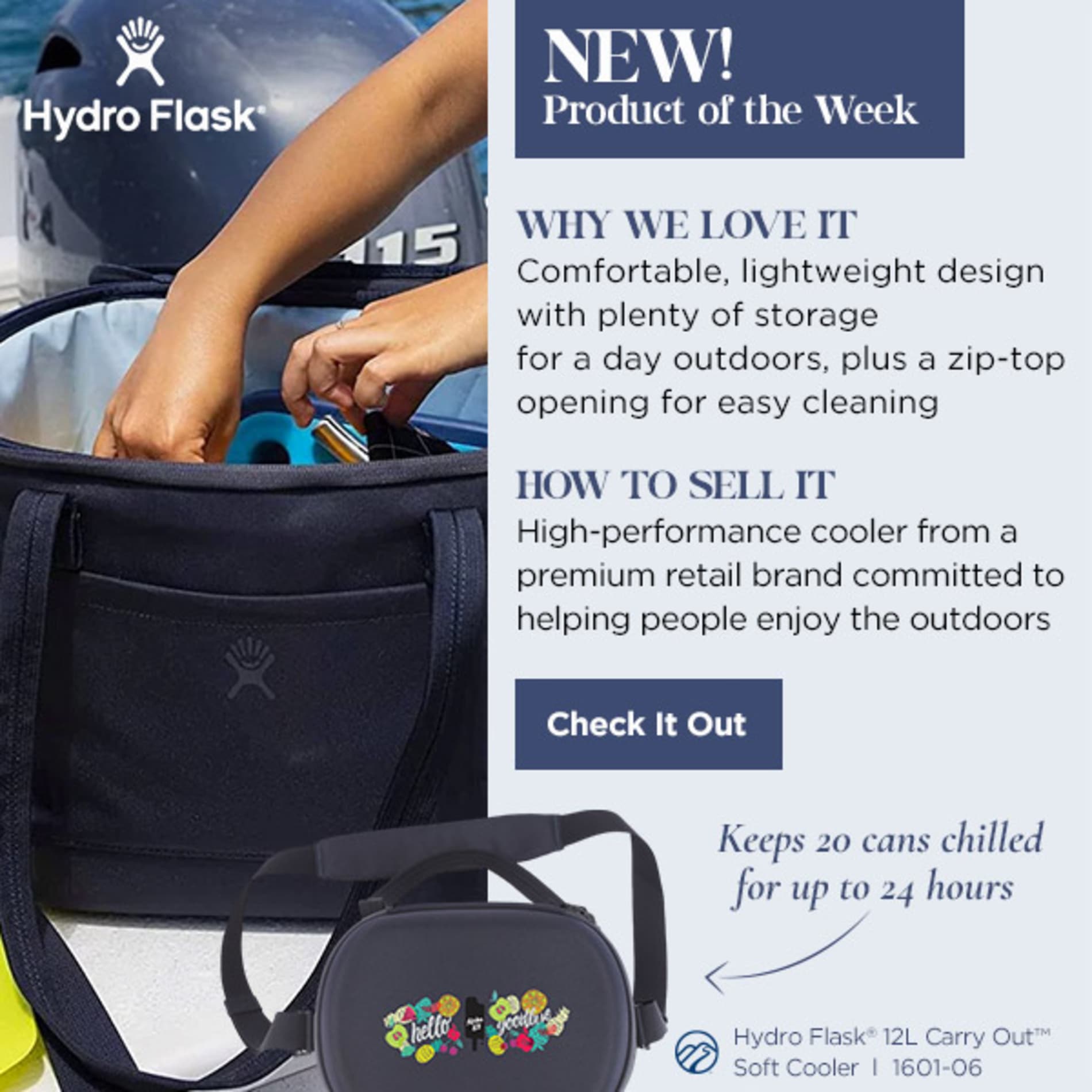 Hydro Flask® 12L Carry Out™ Soft Cooler - Etchified - Etchified - 1601-06BK