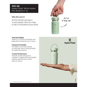 Hydro Flask® Micro Hydro Bottle 200ml - Etchified - Etchified - 1601-88BK