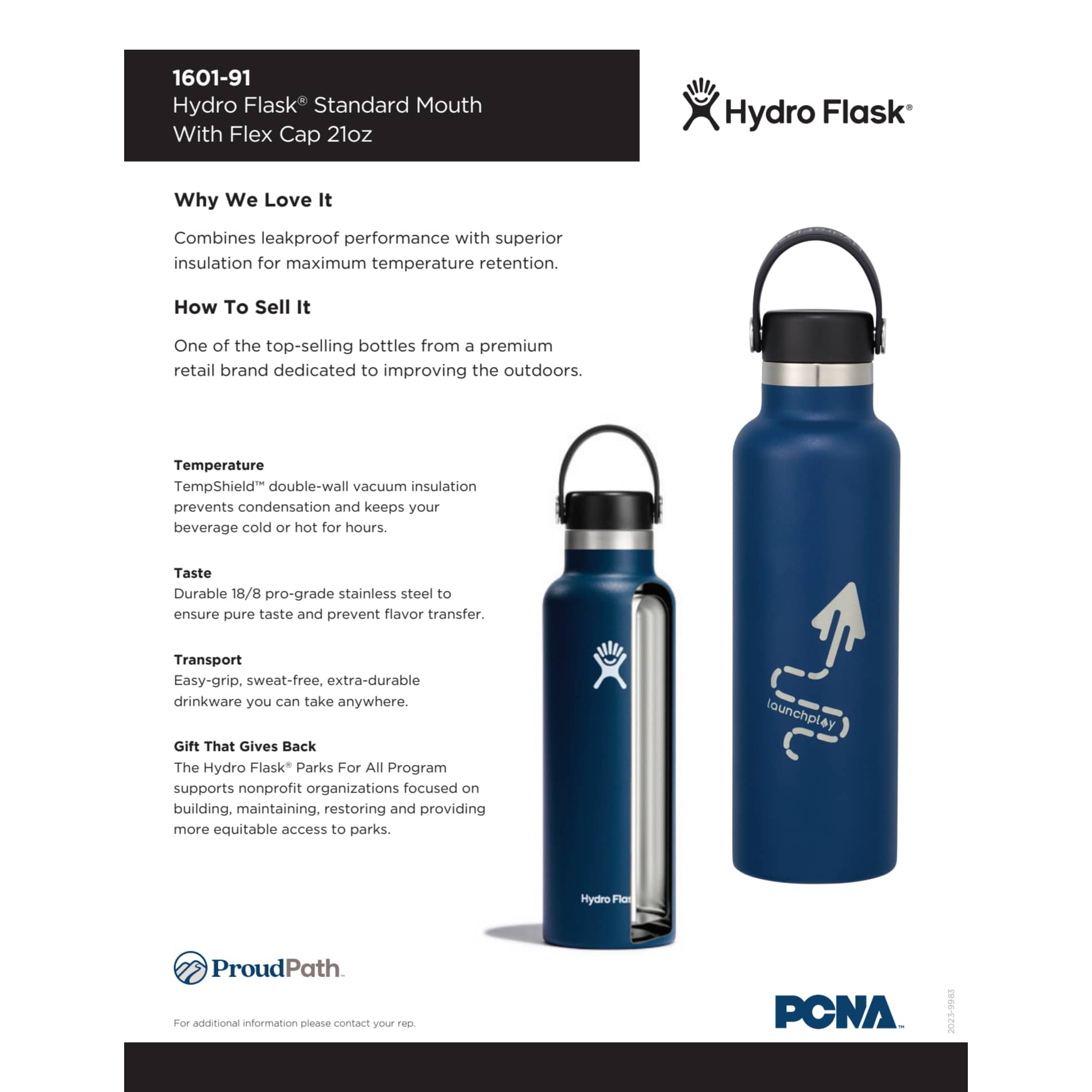 Hydro Flask® Standard Mouth With Flex Cap 21oz - Etchified - Etchified - 1601-91BK