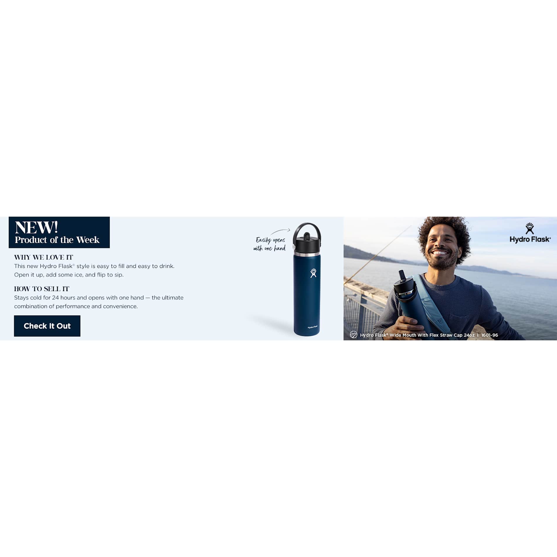 Hydro Flask® Wide Mouth w/ Flex Straw Cap 24oz - Etchified - Etchified - 1601-96WH