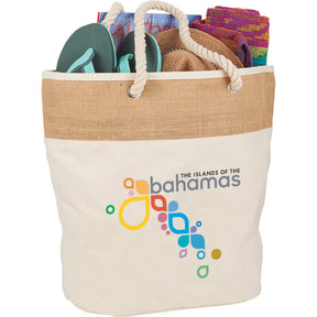 Jute Accent 12oz Cotton Canvas Rope Tote - Etchified - PCNA (Leed's/Bullet/Trimark) - 7900-22-7900-22NT