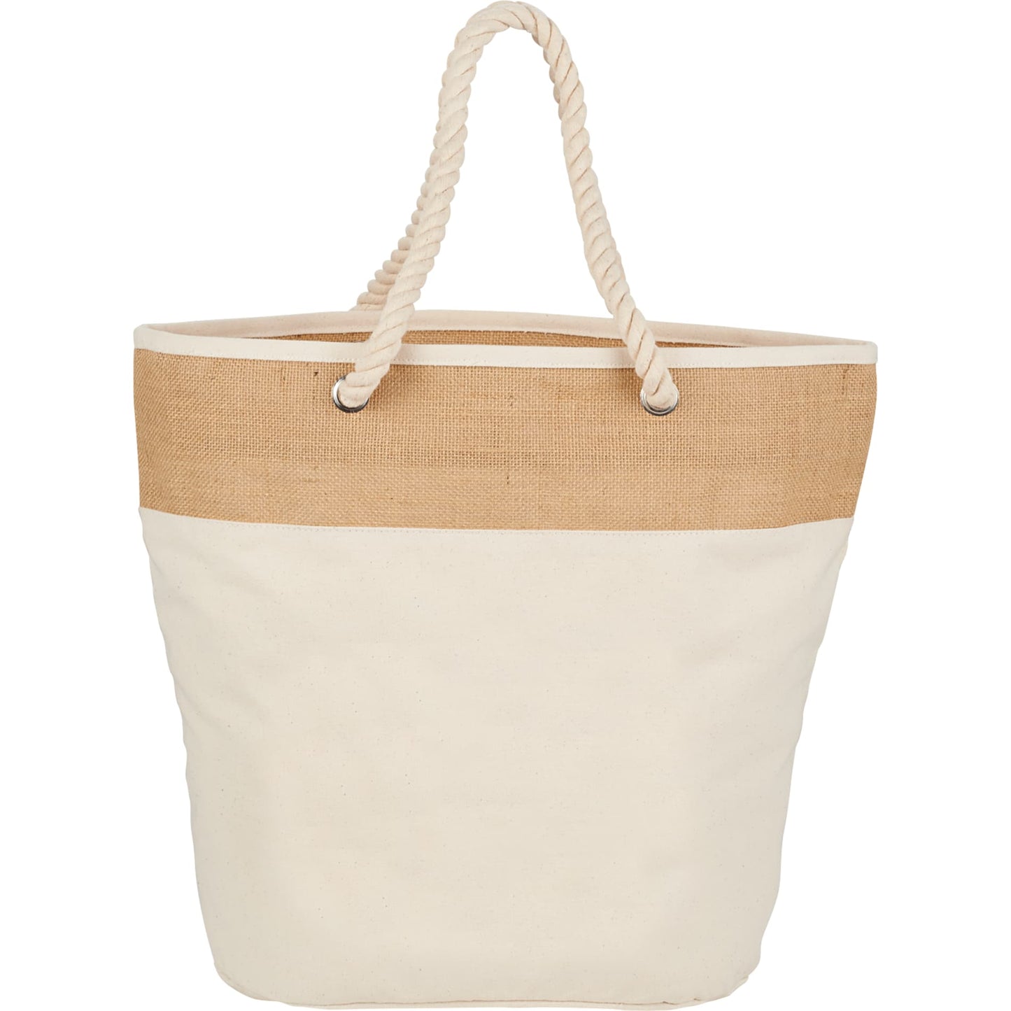 Jute Accent 12oz Cotton Canvas Rope Tote - Etchified - PCNA (Leed's/Bullet/Trimark) - 7900-22-7900-22NT