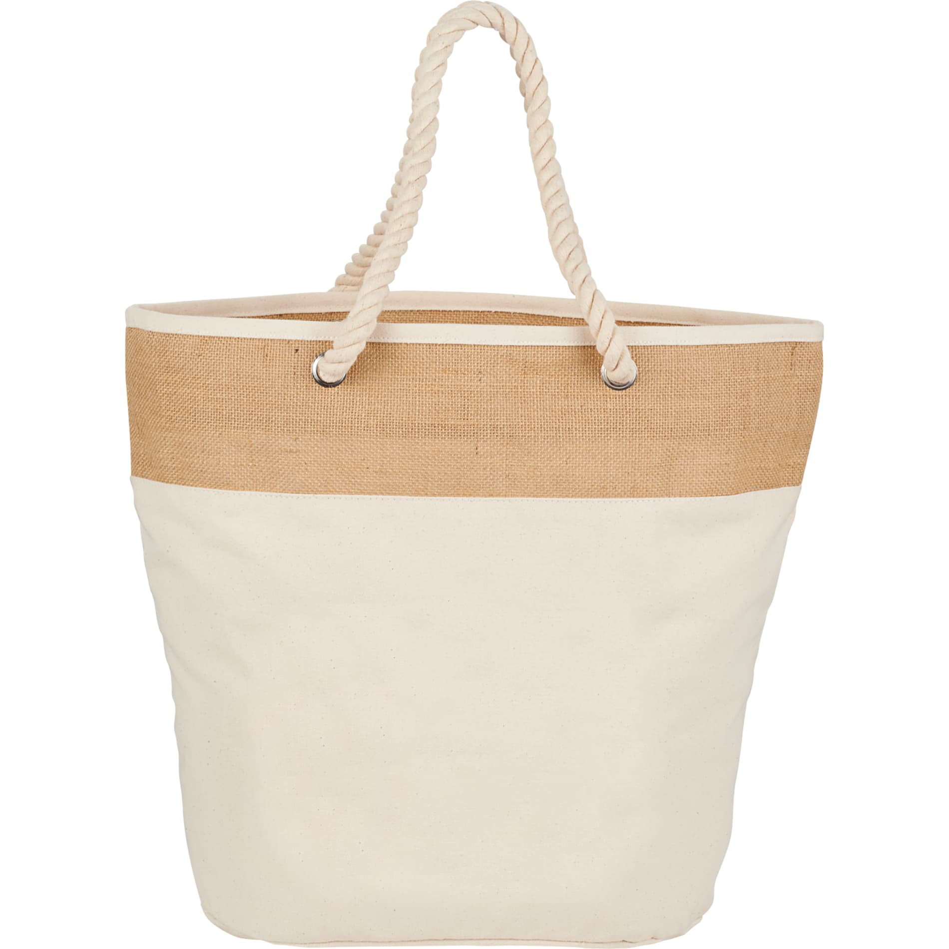 Jute Accent 12oz Cotton Canvas Rope Tote - Etchified - PCNA (Leed's/Bullet/Trimark) - 7900-22-7900-22NT