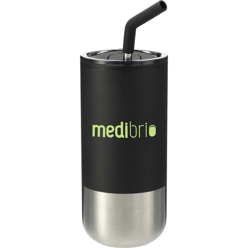 Lagom Insulated 16oz Stainless Steel Tumbler with Straw (MIN 75) - Etchified - Etchified - SM - 6908BK - 2