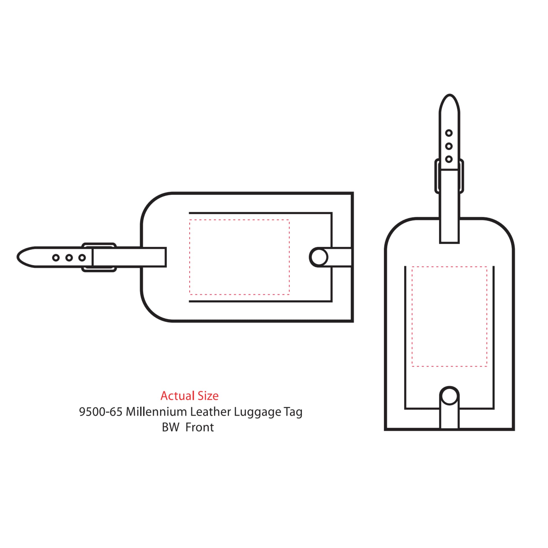 Millennium Leather Identification Tag - Etchified - Etchified - 9500-65BK