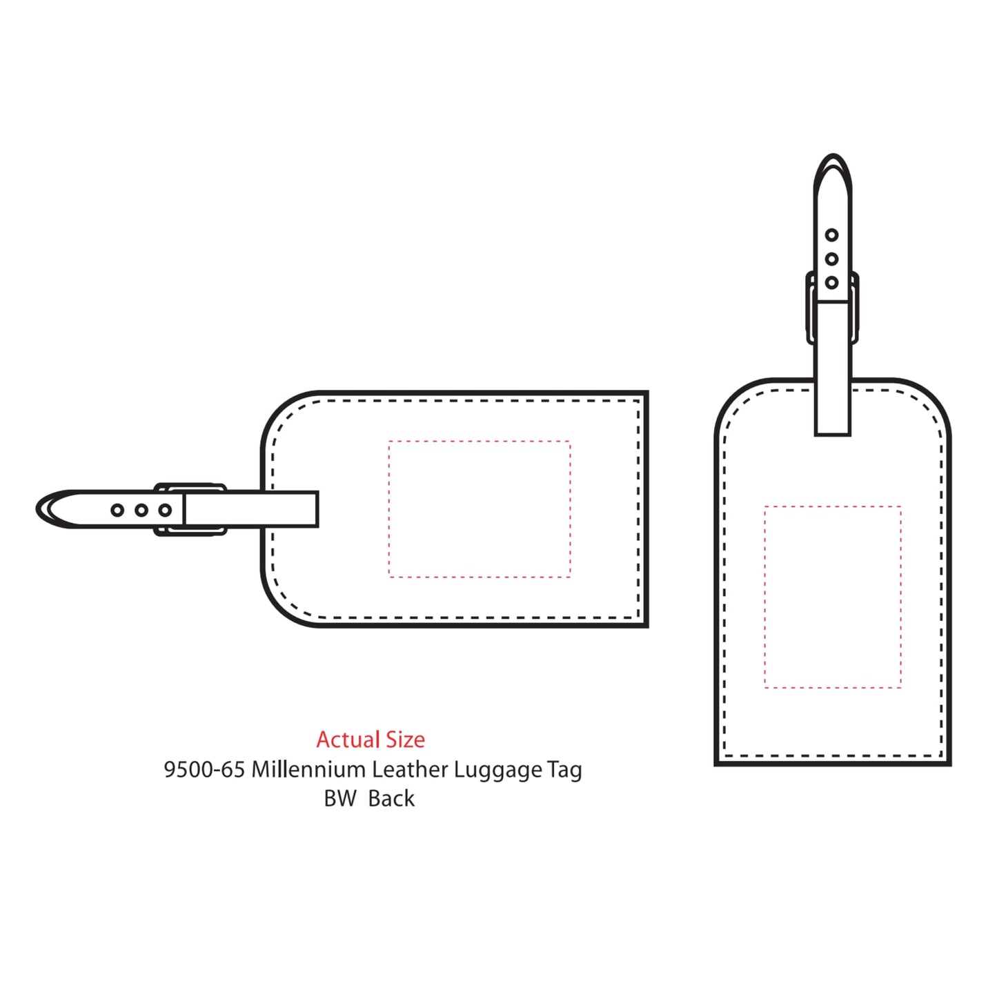 Millennium Leather Identification Tag - Etchified - Etchified - 9500-65BK