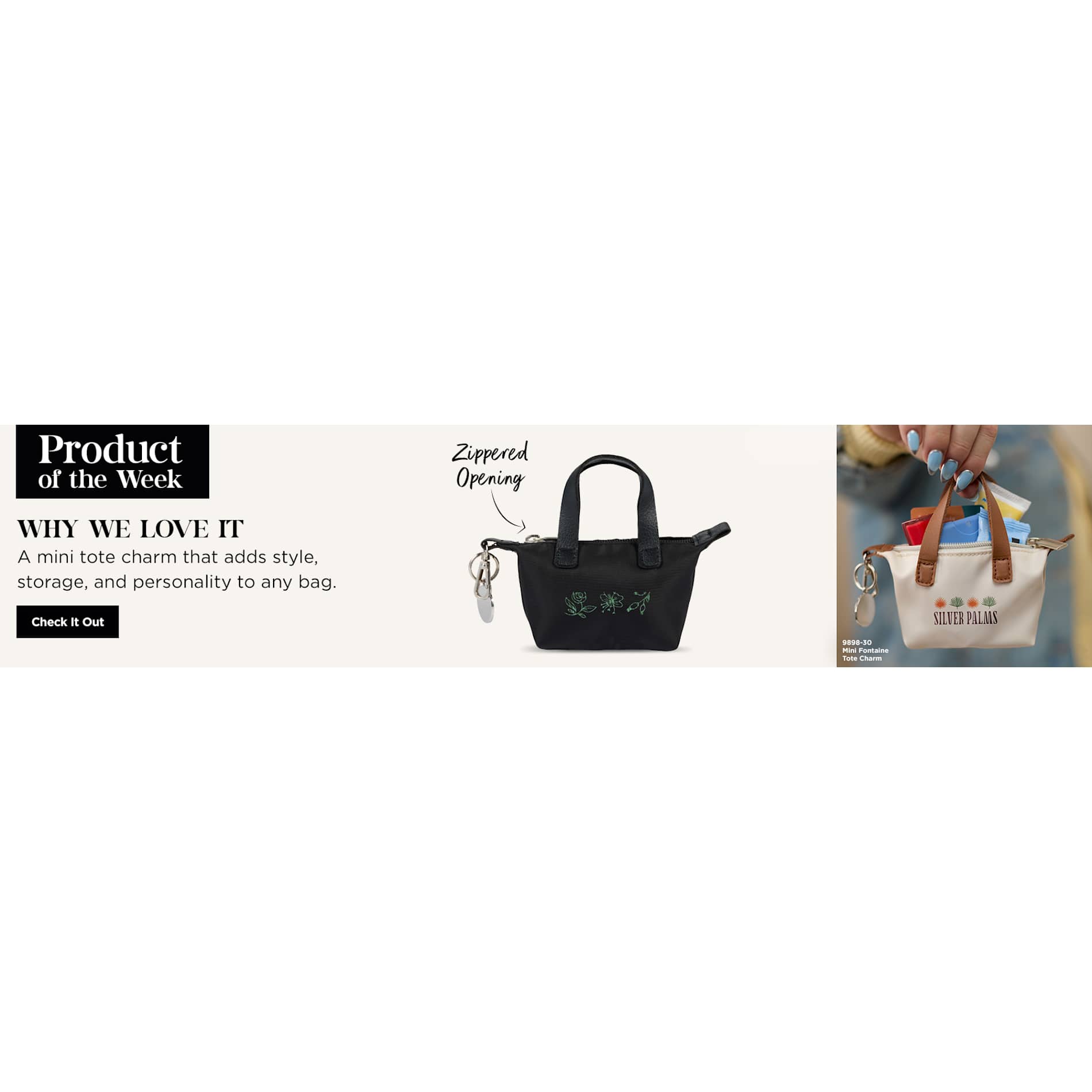 Mini Fontaine Tote Charm - Etchified - Etchified - 9898-30NT