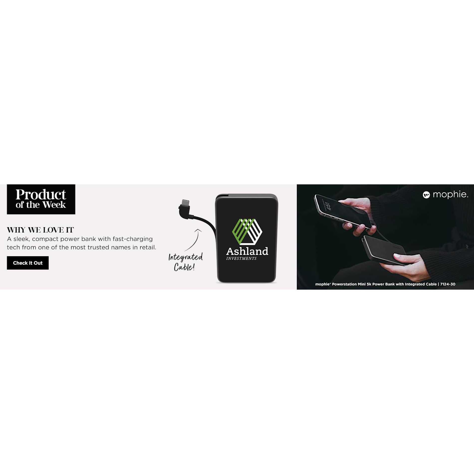 mophie® Powerstation® Mini with Integrated Cable - Etchified - Etchified - 7124-30BK