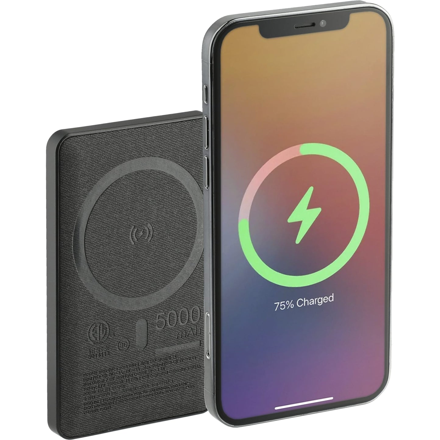 mophie® Snap+ Mini 5000 mAh Wireless Power Bank - Etchified - Etchified - 7124-11BK