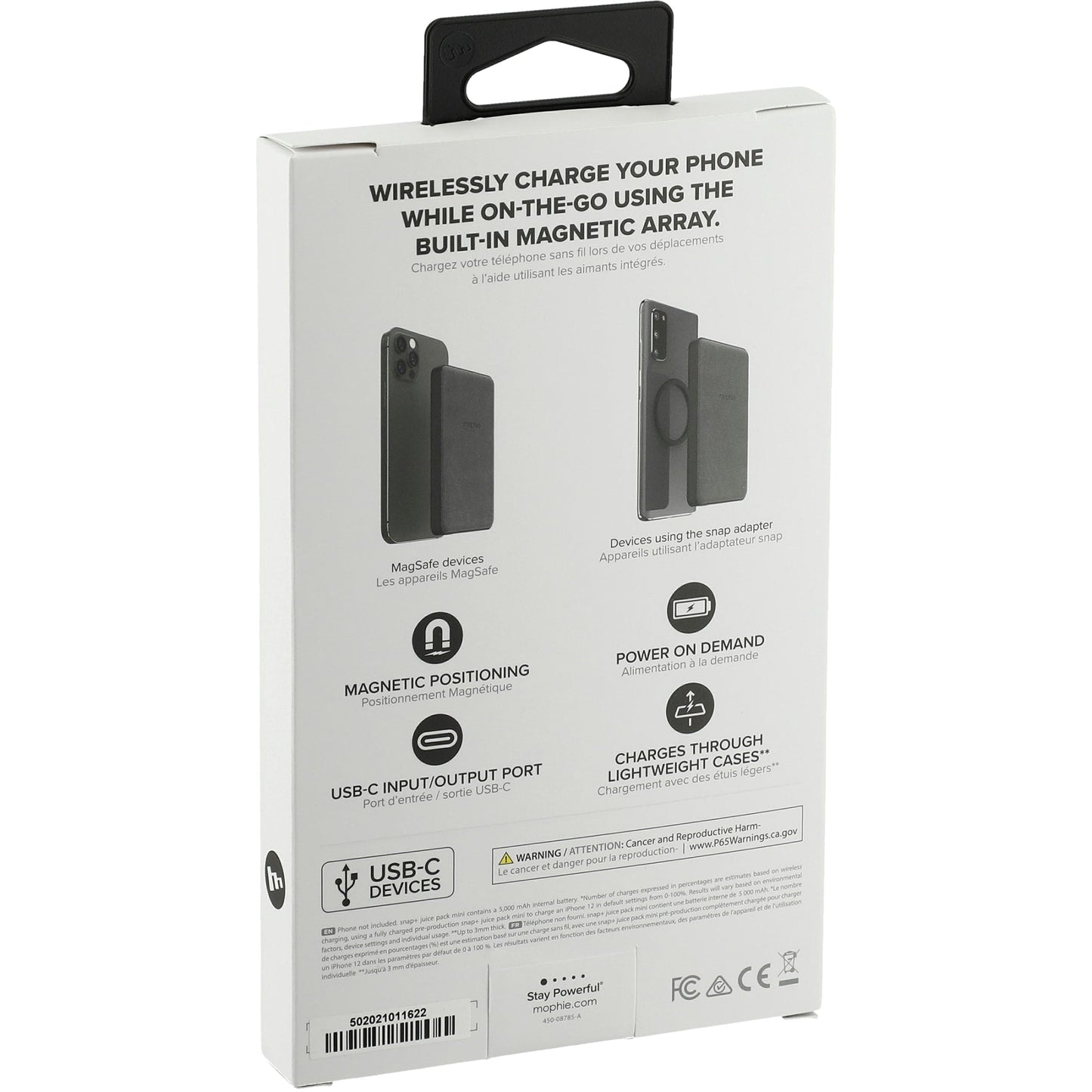 mophie® Snap+ Mini 5000 mAh Wireless Power Bank - Etchified - Etchified - 7124-11BK