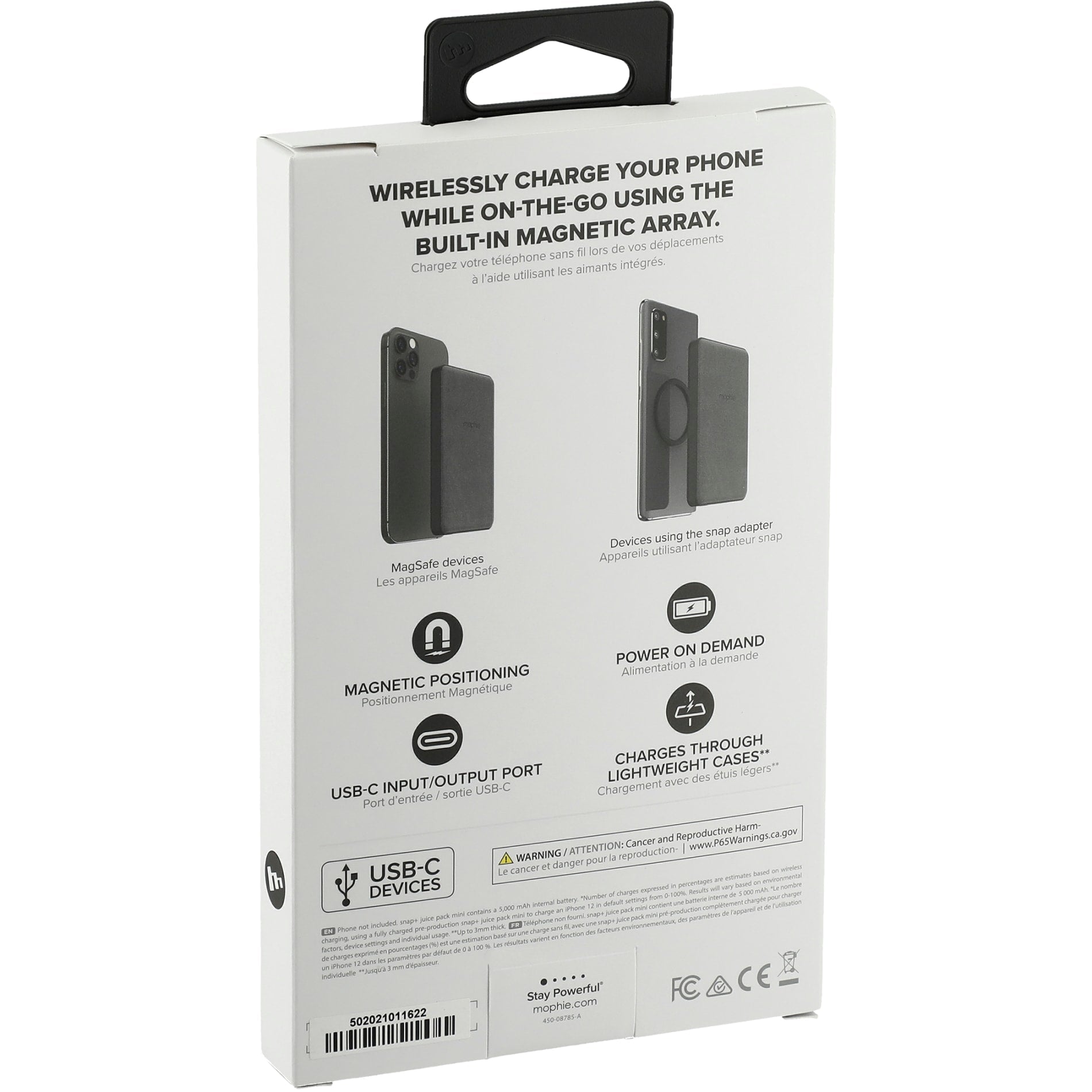mophie® Snap+ Mini 5000 mAh Wireless Power Bank - Etchified - Etchified - 7124-11BK