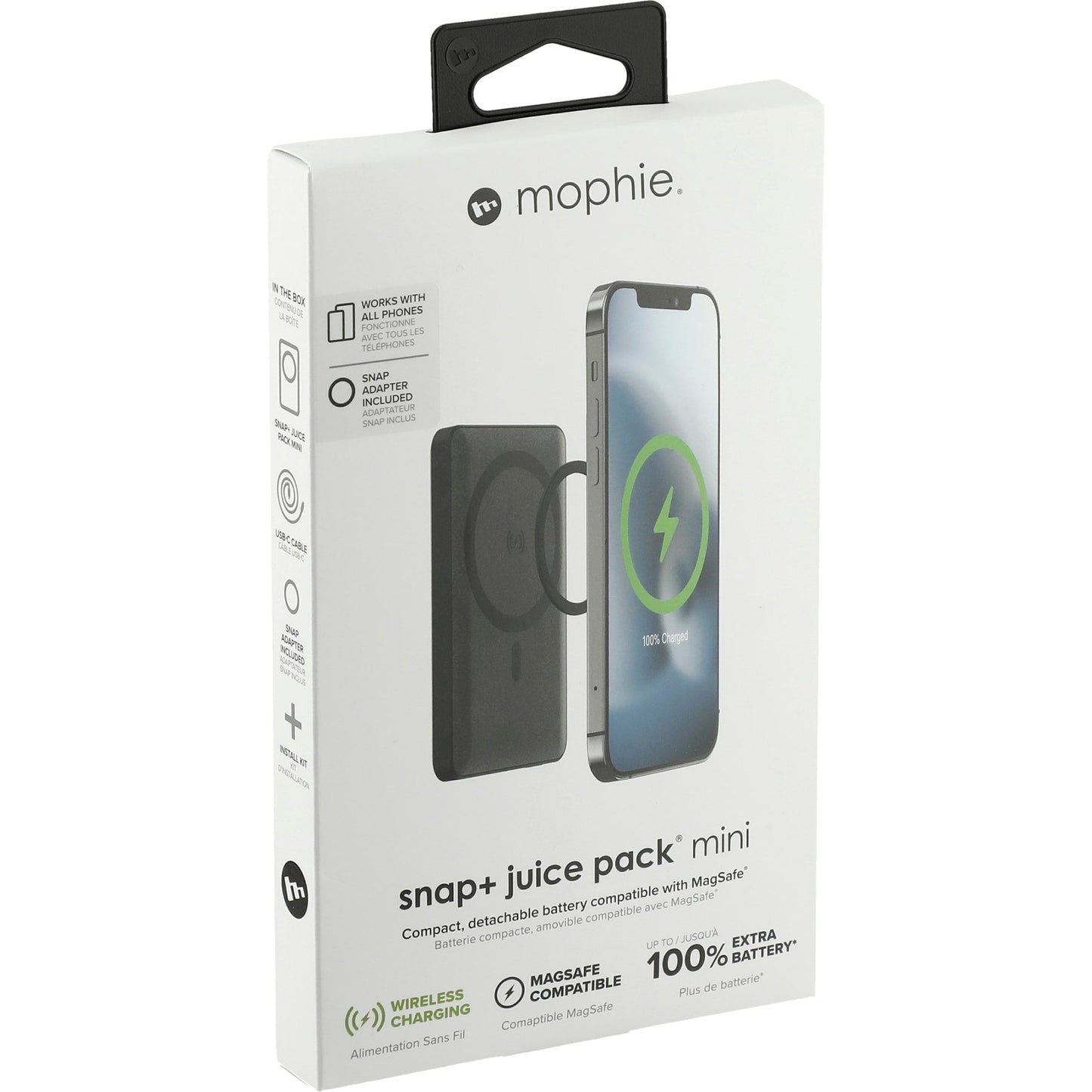 mophie® Snap+ Mini 5000 mAh Wireless Power Bank - Etchified - Etchified - 7124-11BK
