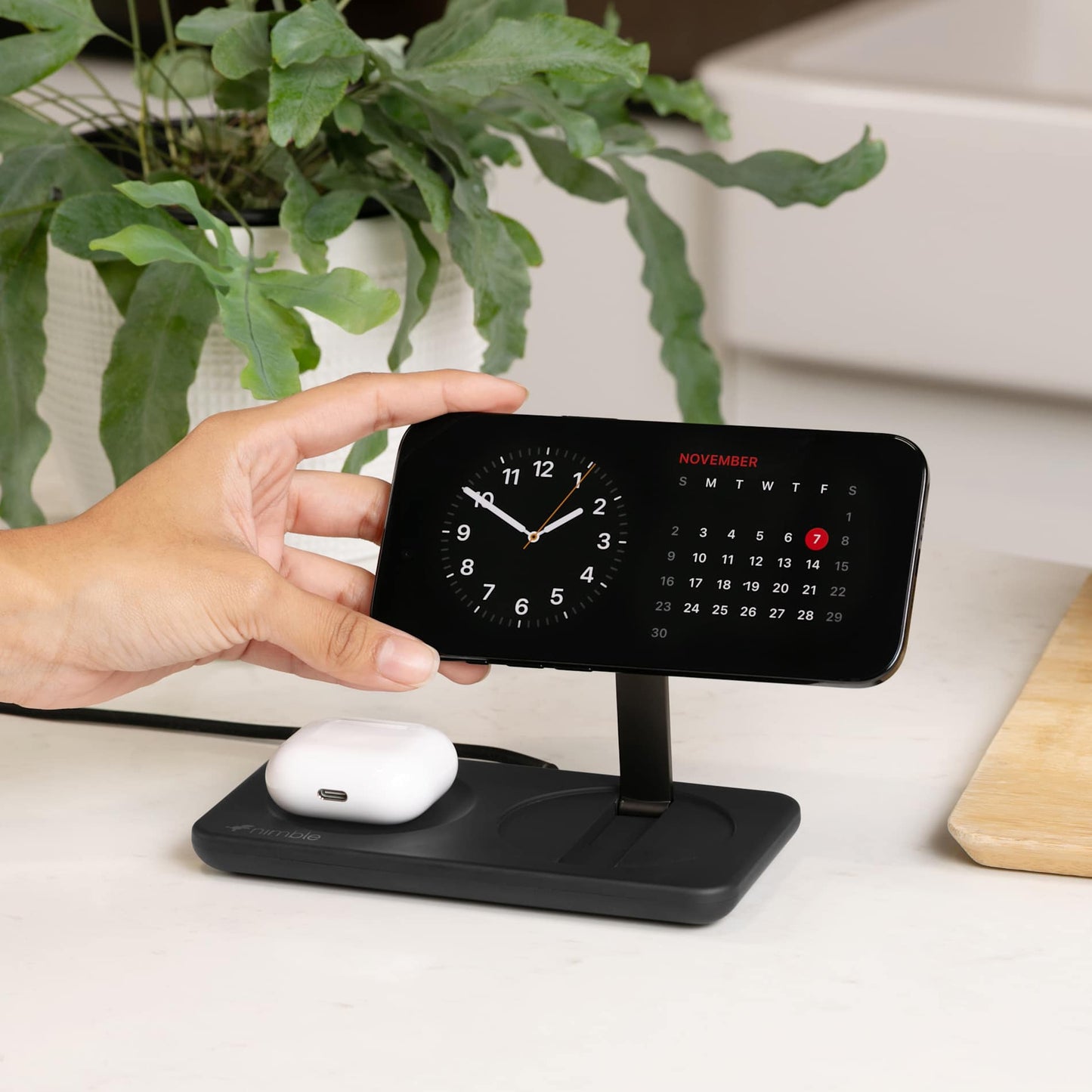 Nimble Podium 2 - in - 1 Wireless Charging Stand - Etchified - Etchified - 7125-10BK