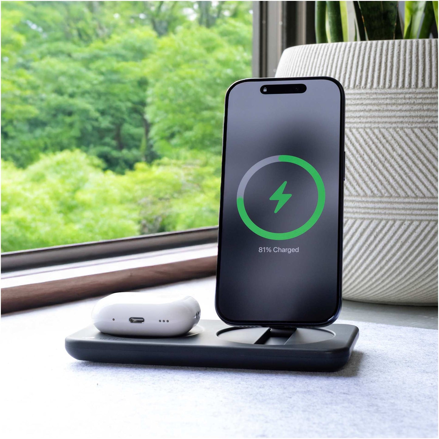 Nimble Podium 2 - in - 1 Wireless Charging Stand - Etchified - Etchified - 7125-10BK
