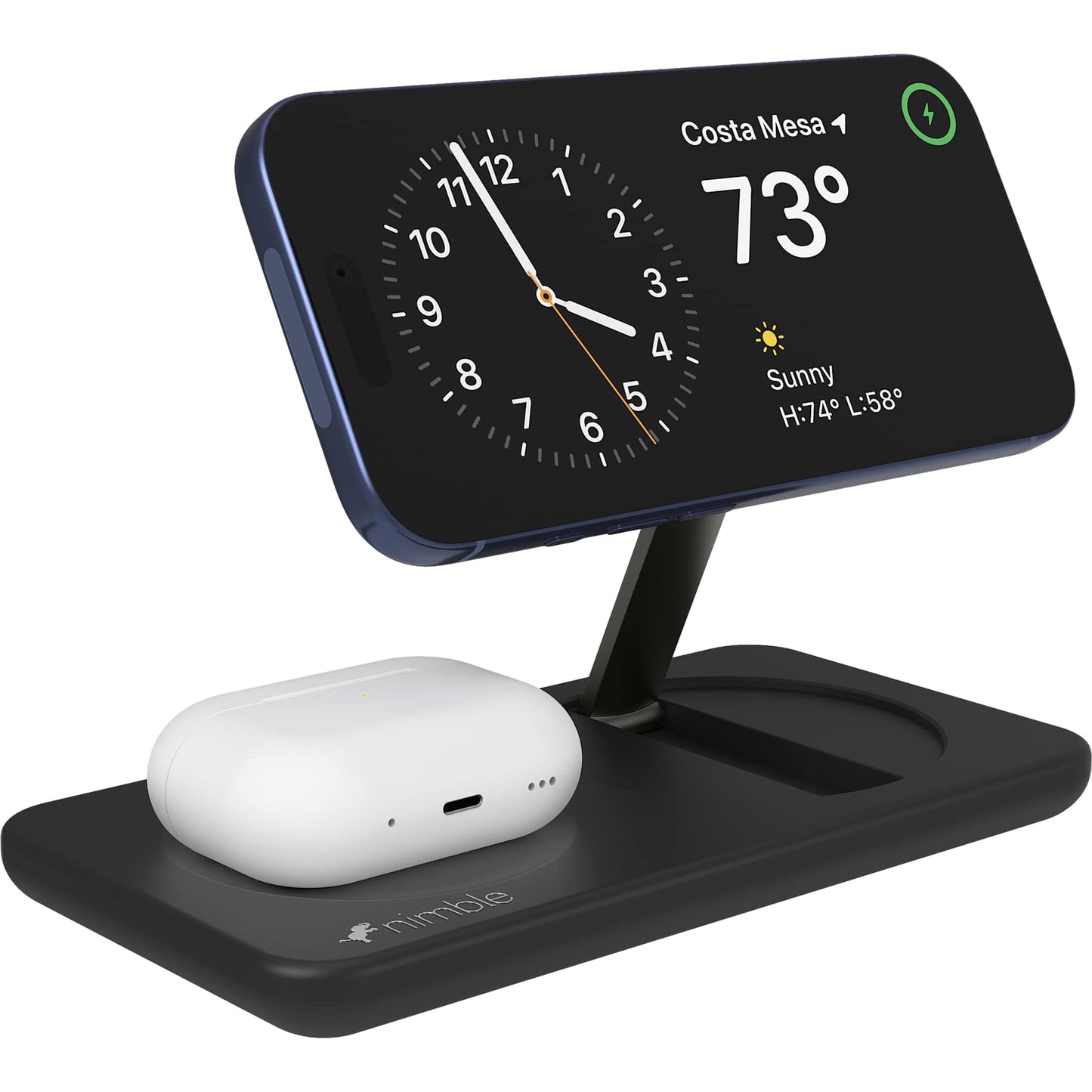 Nimble Podium 2 - in - 1 Wireless Charging Stand - Etchified - Etchified - 7125-10BK