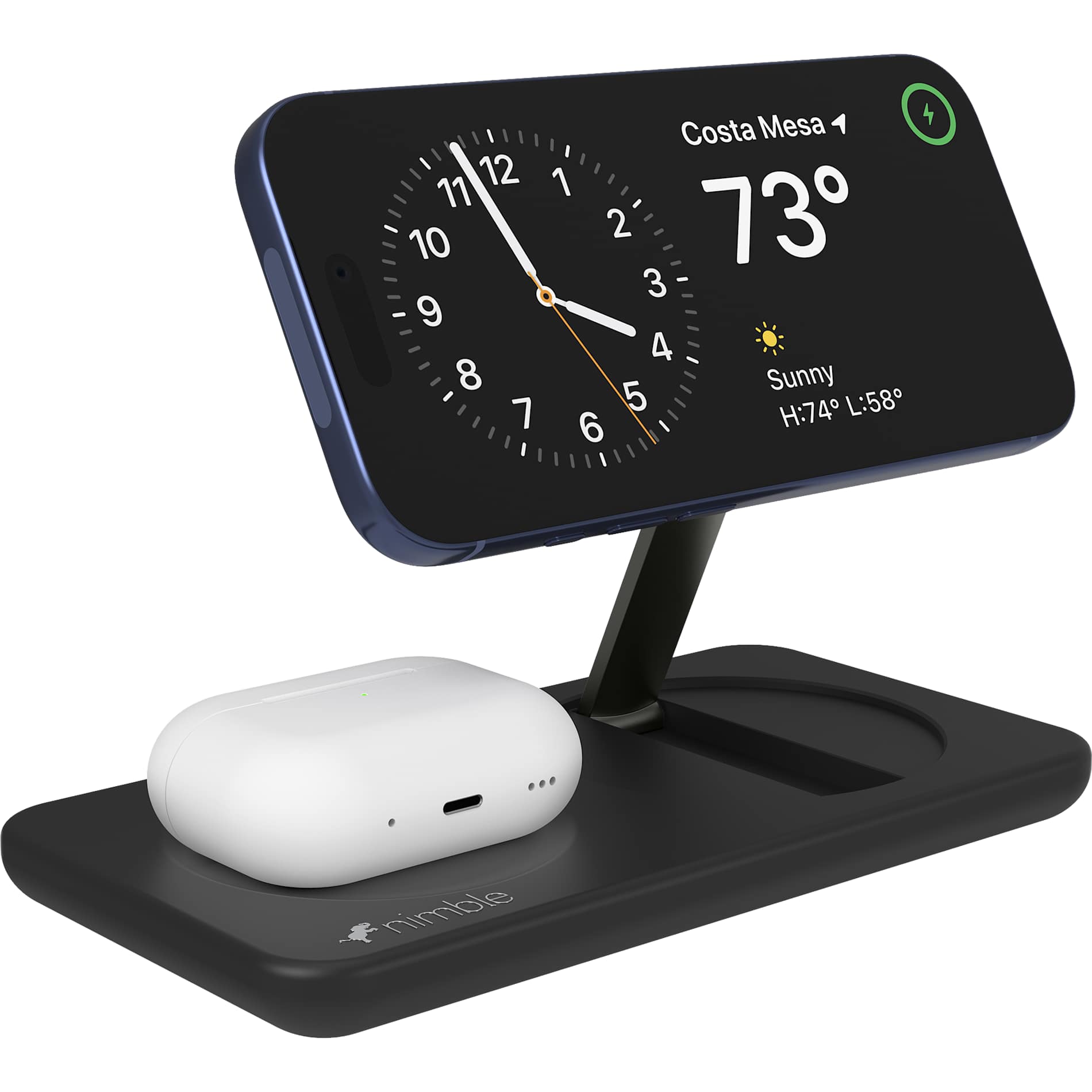 Nimble Podium 2 - in - 1 Wireless Charging Stand - Etchified - Etchified - 7125-10BK