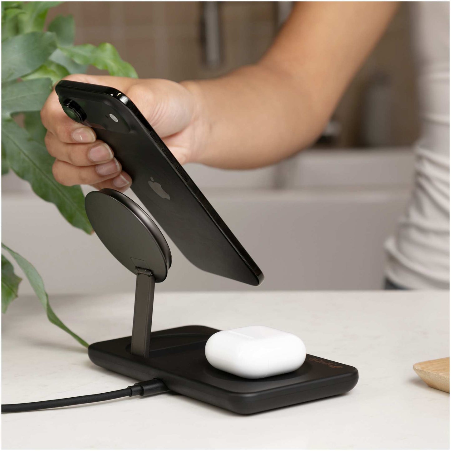 Nimble Podium 2 - in - 1 Wireless Charging Stand - Etchified - Etchified - 7125-10BK