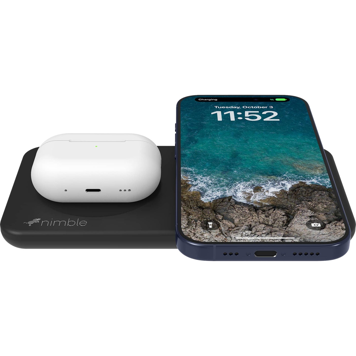 Nimble Podium 2 - in - 1 Wireless Charging Stand - Etchified - Etchified - 7125-10BK