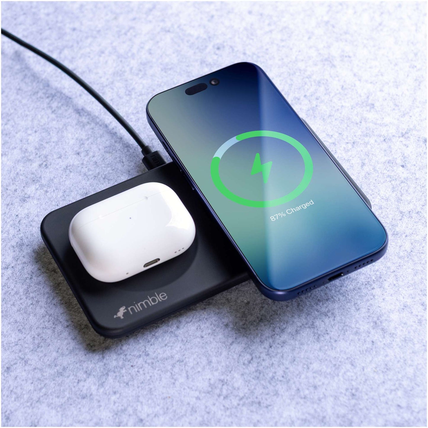 Nimble Podium 2 - in - 1 Wireless Charging Stand - Etchified - Etchified - 7125-10BK
