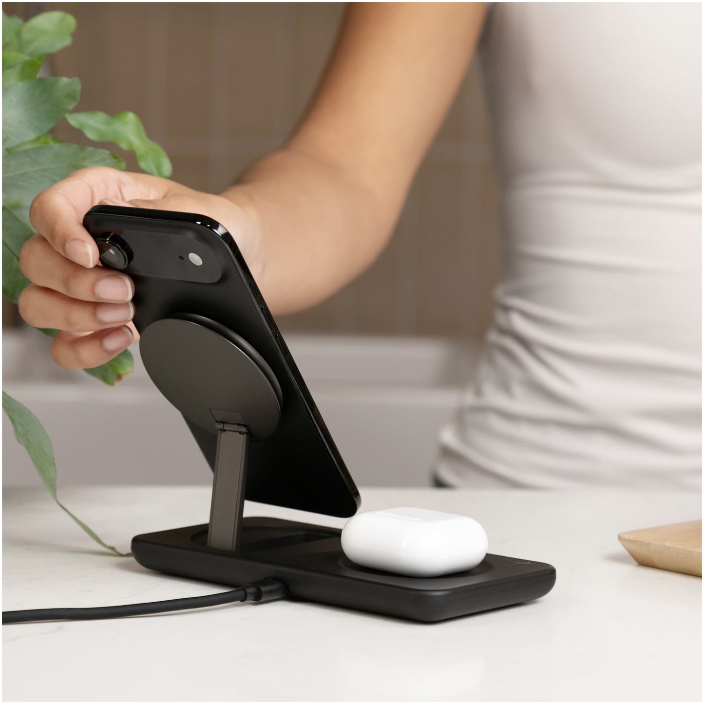 Nimble Podium 2 - in - 1 Wireless Charging Stand - Etchified - Etchified - 7125-10BK
