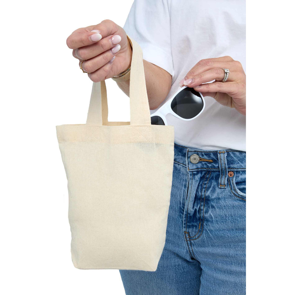 Organic 4oz Cotton Mini Tote - Etchified - GearOne - SM-5229NT
