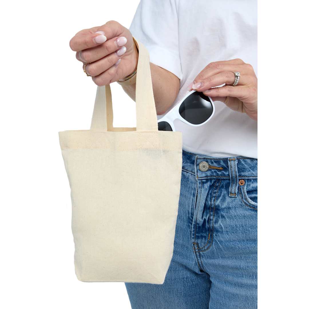 Mini Organic Cotton Tote – Custom Eco Gift Bag – Etchified